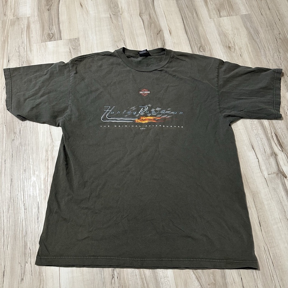 Vintage Harley Davidson T Shirt Flames GERMANY DEALER Sz XXL MEGA RARE